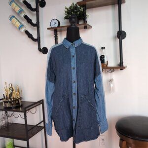 Free People Star Denim Shirt - M